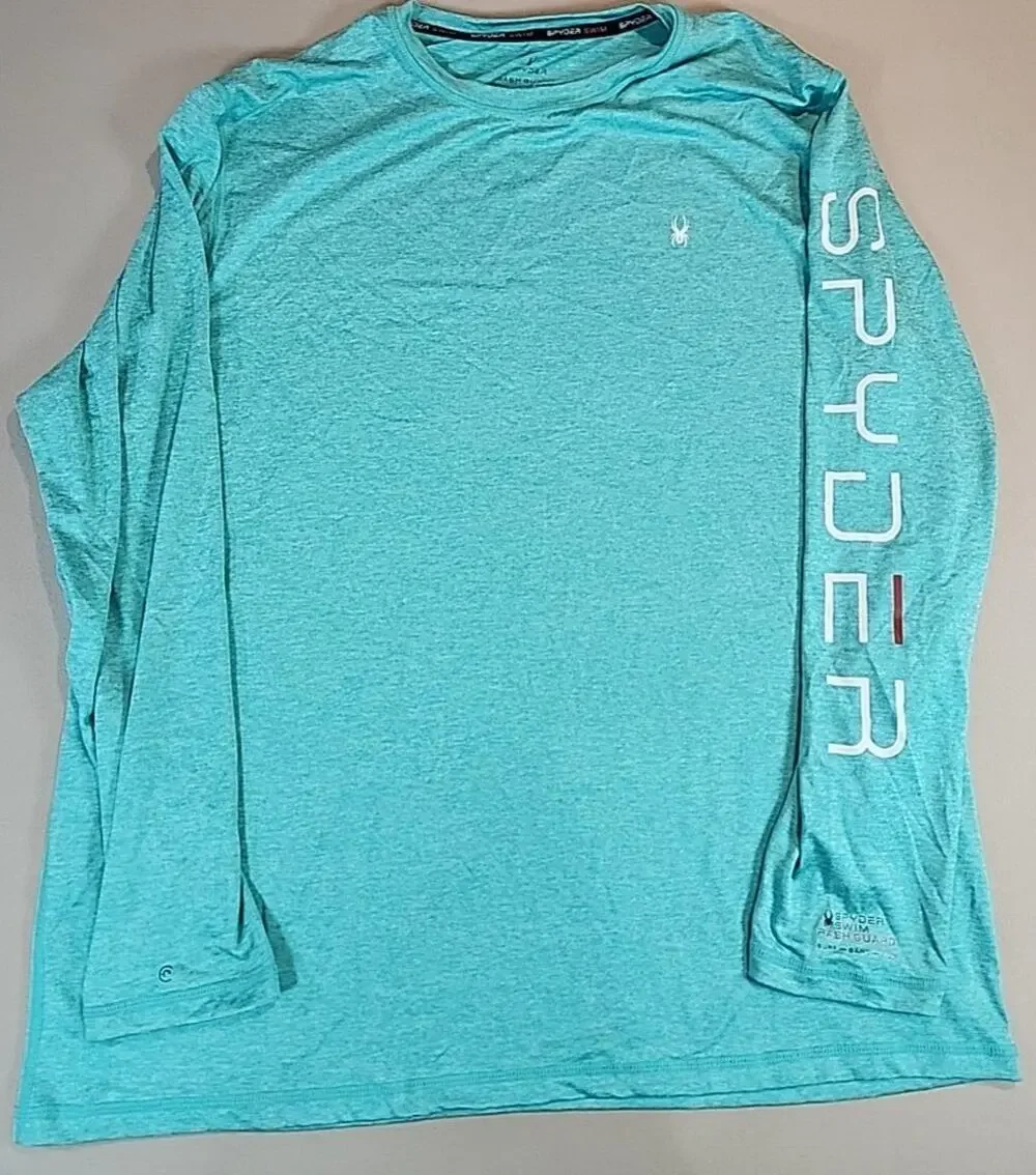 Spyder Swim Men’s XL Rash Guard UPF 50+ Long Sleeve Aqua Quick Dry